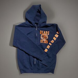 Chicago Bears Full Zip Hoodie Navy Blue NFL Team Logo Sweatshirt Mens Small
